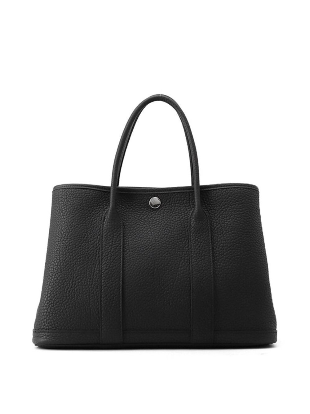 Hermes Tote Garden Party TPM Black Silver Togo